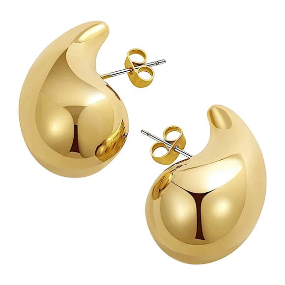 Gold Plated Water Drop Earrings - Picture 8 of 10